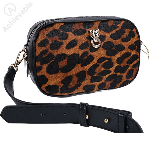 Leopard leather cross body