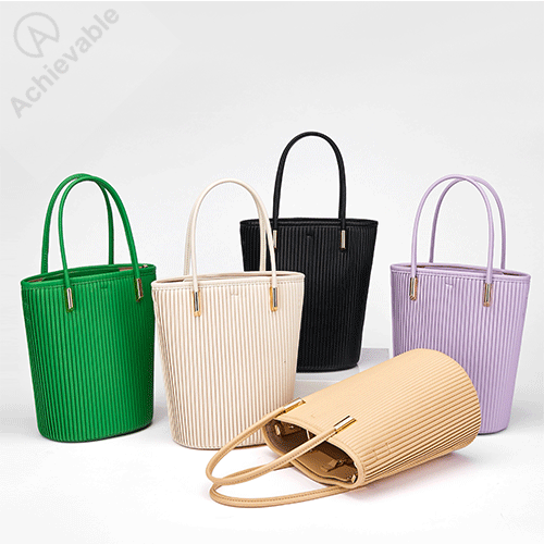 Stylish Leather Bucket Bag For Women