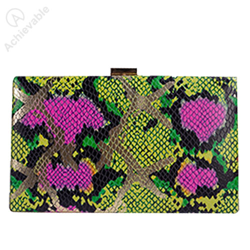 Glamorous Snake Leather Clutch Purse